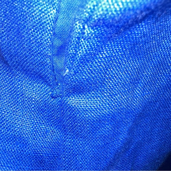 Sovere Large Linen Choker Halter Cut out Midi‎ Dress Cobalt Blue - Picture 12 of 12